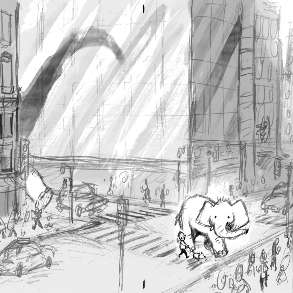 Early sketch of Have You Seen Dinosaur 1