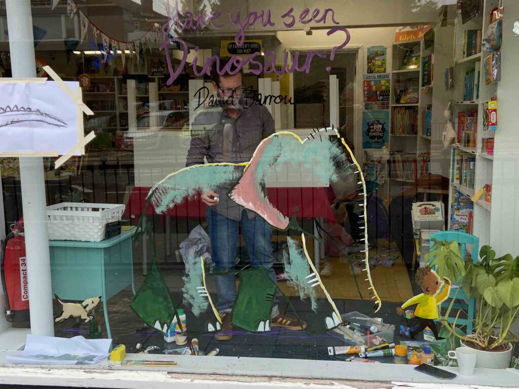Have You Seen Dinosaur shop window process 2