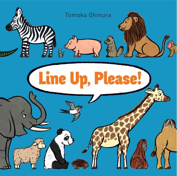 Line Up Please! book, Tomoko Ohmura, picture book for kids, book about animals