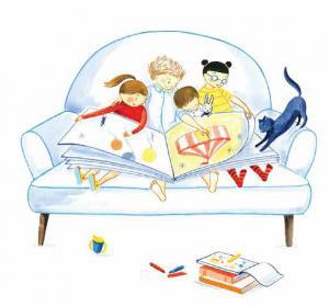 Illustration of children reading
