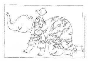 My Mama colouring sheet piggy back ride