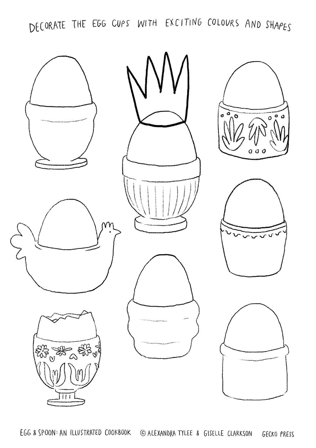 Egg & Spoon Activity Sheet Egg Cups