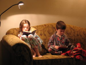 Emma reading at a young age