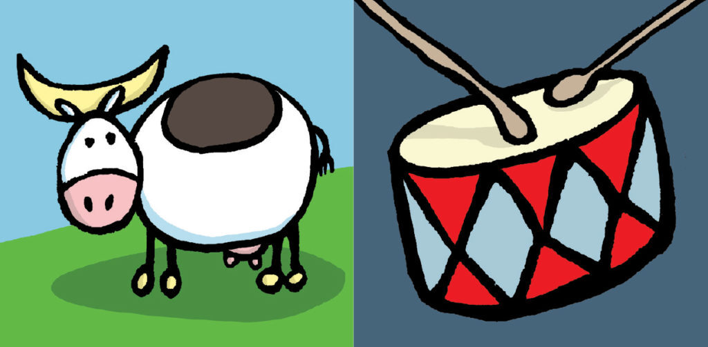 Cow and drums image