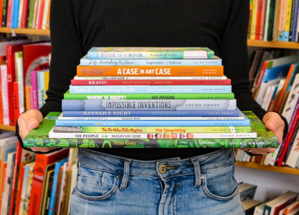 Pile of books for donations cropped